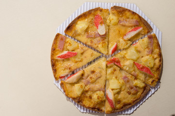Italian pizza on white background