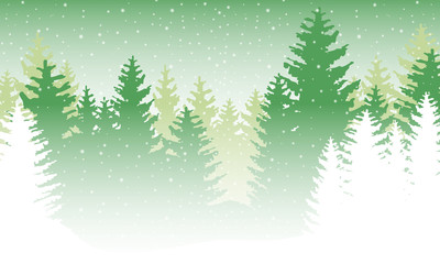 Wald im Winter - Grün