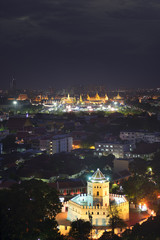 Fototapeta na wymiar Wat Phra Kaew and Phra Sumen fort, Bangkok, Thailand.