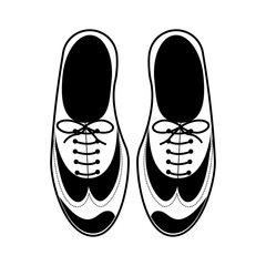 silhouette tap shoes for mens with laces vector illustration