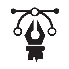 Pen tool icon illustration design