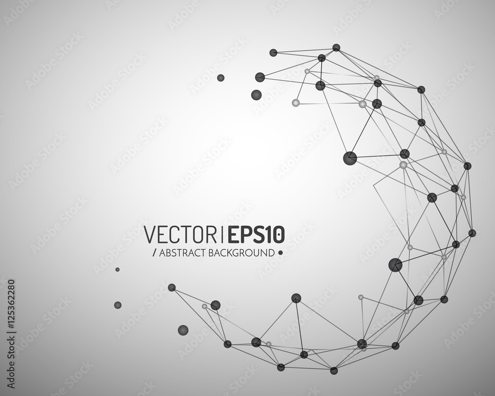 Aufkleber Geometric vector background for business or science presentation. Connection concept