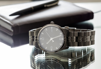 watches and notebook, macro