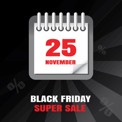 Black Friday sale calendar background