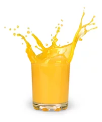 Crédence de cuisine en verre imprimé Jus Éclaboussure de jus d& 39 orange sur un fond blanc. Vecteur. Engrener