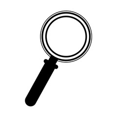 black silhouette magnifying glass with base vector illustration
