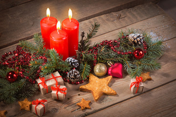 Christmas background with decorations