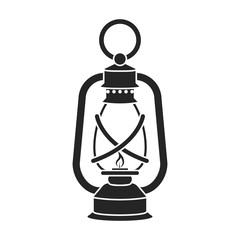 Lantern icon in black style isolated on white background. Mine symbol stock vector illustration. - 125364041