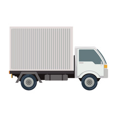 transport truck with vagon and wheels vector illustration