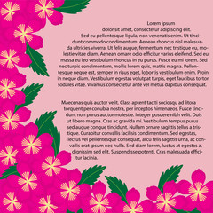 red flower frame label
