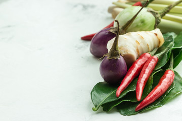 Asian tom kha soup ingredients
