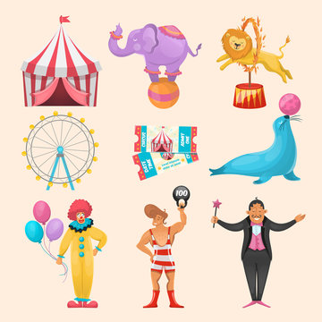 Circus Character Elements Set