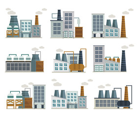 Obraz premium Factory Decorative Flat Icons Set