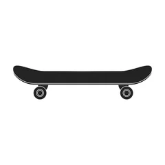 Fotobehang Skateboard icon in black style isolated on white background. Park symbol stock vector illustration. © pandavector