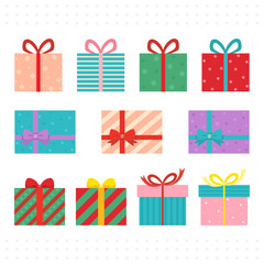 Set of colorful gift boxes.