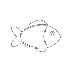 Fish outline icon vector simple illustration.