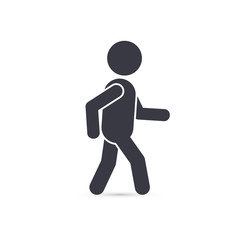 Fototapeta na wymiar Walking man monochrome silhouette vector isolated illustration.