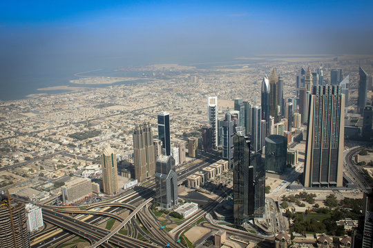 Panorama of the city of Dubai, United Arab Emirates