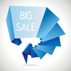 geometric sale design template. Origami Sale banner. Vector illustration