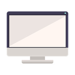 tech computer with wide screen and flat display vector illustration