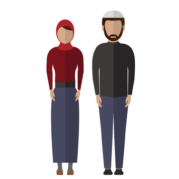 Middle Eastern, Arab couple People Icons vector