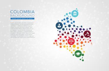 Colombia dotted vector background