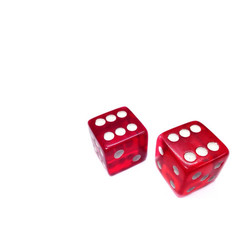 Two red dices throwing six
