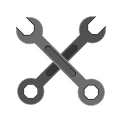 silhouette pair of metallic wrench vector illustration