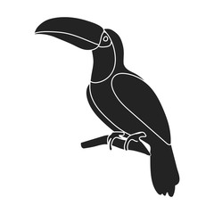 Toucan icon in black style isolated on white background. Bird symbol stock vector illustration. © pandavector