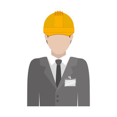 engineer with formal suit and helmet vector illustration