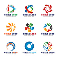Circle logo for business vector set design