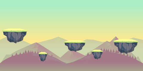 seamless nature landscape for game, Vector illustration with separate layers