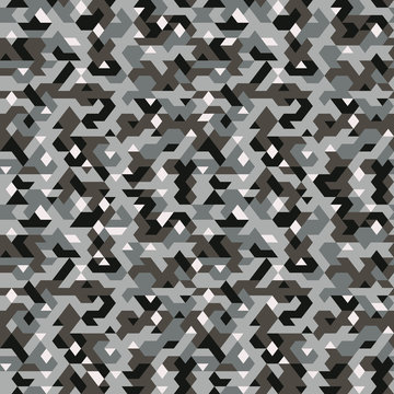 vector seamless pattern in camouflage style, pixel pattern textile, abstract background
