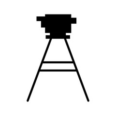 black silhouette tripod for surveying vector illustration