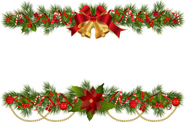 Christmas garlands with fir branches - 125368239
