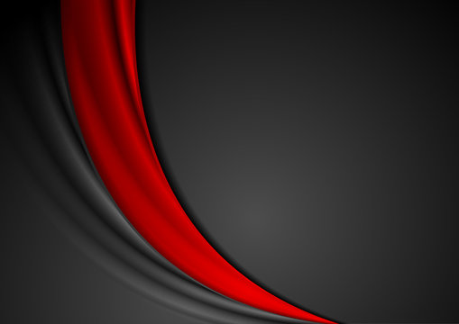 Contrast red black abstract wavy background