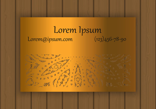 Business or visiting card template with a cut out pattern. May be used for laser cutting from paper, metal, wood.