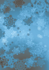 Background with snowflakes bokeh effect