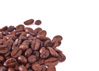 Coffee beans isolated on white background