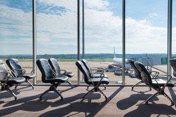 Departure lounge at the airport