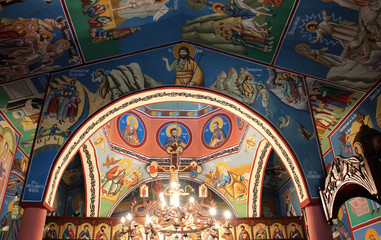 Frescoes of an Interior of the Orthodox Church in Macedonia