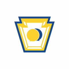 Keystone Shape Talk - Vector Logo Icon