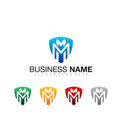 MM Shield Colorful - Vector Logo Icon