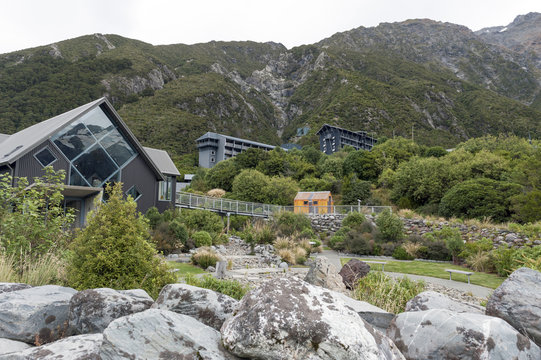 The Hermitage Hotel in Mount Cook Village located in Hooker Valley within New Zealand's Aoraki / Mount Cook National Park
