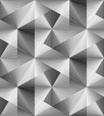 Vector Illustration. Seamless Polygonal Monochrome Transparent Pattern. Optical Illusion of Volume and Depth. Geometric Abstract Background. Suitable for textile, fabric, packaging and web design.