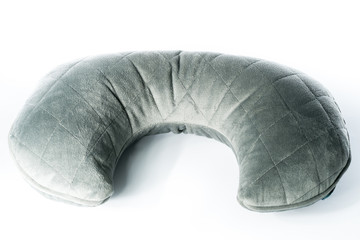 Velvet Travel Pillow on White background