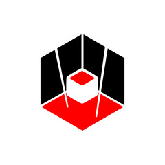 Sushi Cube - Vector Logo Icon