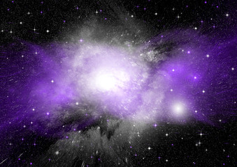 Stars, dust and gas nebula in a far galaxy