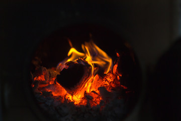 Fire in the fireplace