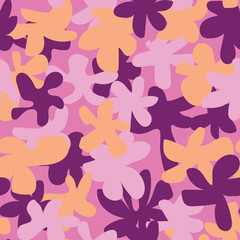 Lady camouflage vector seamless floral pattern background © IMR